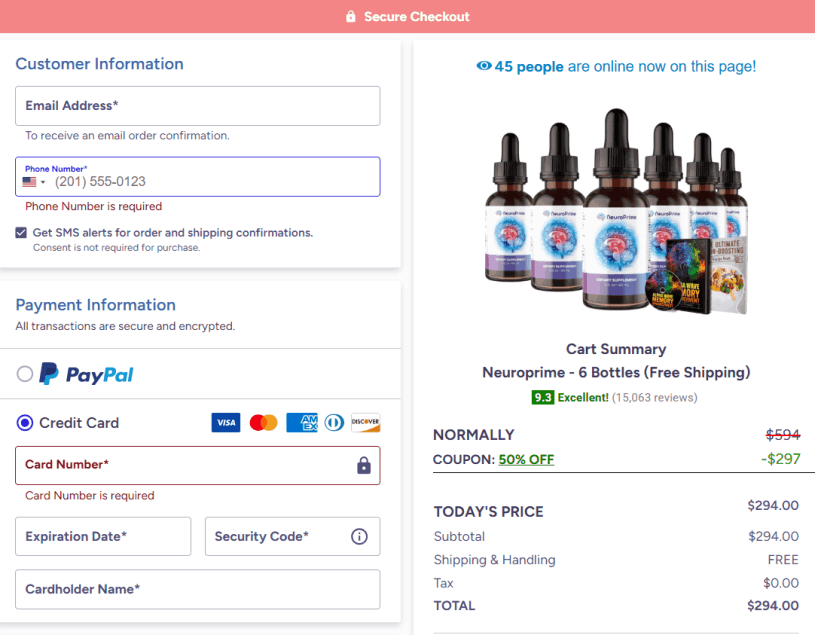 NeuroPrime 6 Bottles